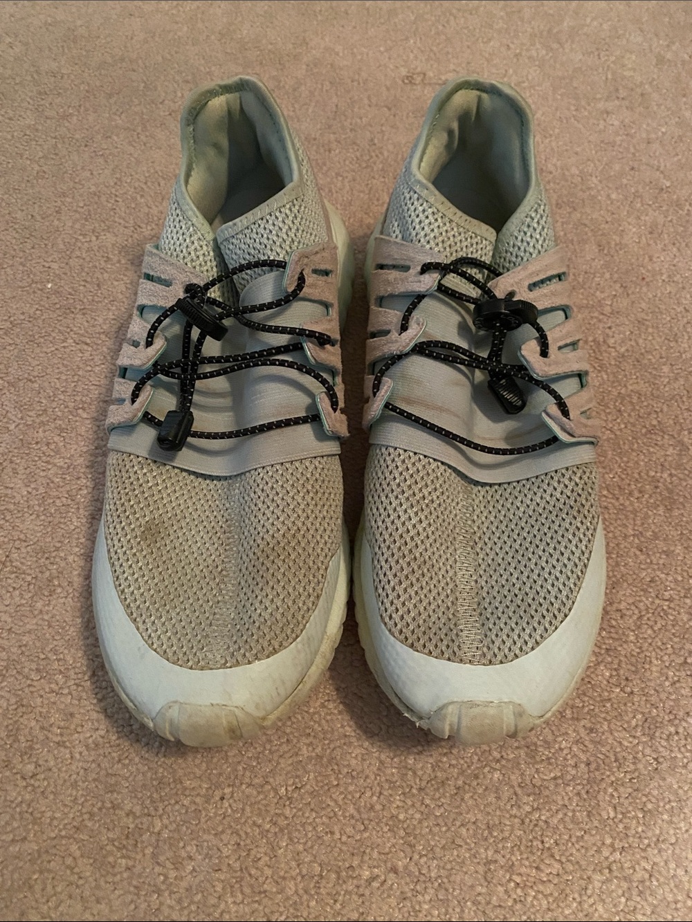 Adidas Tubular Men’s Knit Slip-On Sneakers in Baby Blue with Black Laces